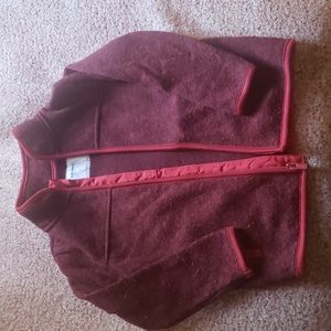 Red Fleece Zip Sweater